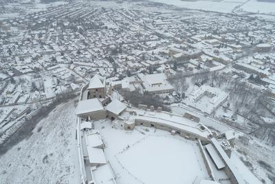 Sümeg, a vár télen-stock-foto