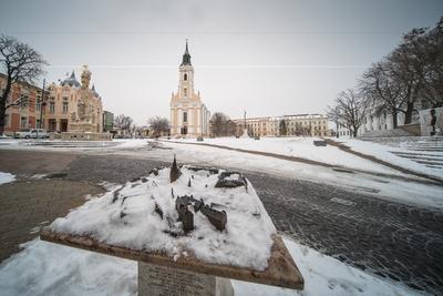 Szekszárd, a Béla király tér télen-stock-photo