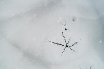 Natural ice background, frozen lake-stock-photo