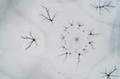 Natural ice background, frozen lake-stock-photo