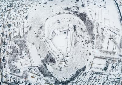 Beautiful panoramaic view of Fortress of Sumeg, Hungary at winter-stock-foto