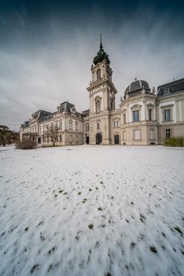 Festetics castle in Keszthely, Hungary at winter-stock-foto