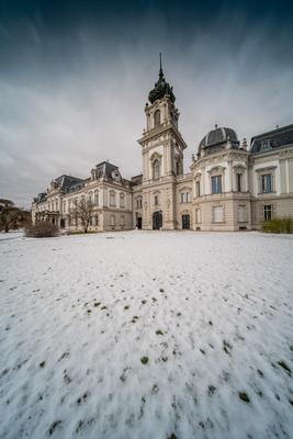 Festetics castle in Keszthely, Hungary at winter-stock-photo