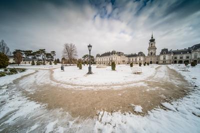 Festetics castle in Keszthely, Hungary at winter-stock-foto