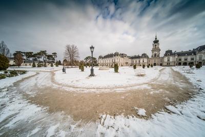 Festetics castle in Keszthely, Hungary at winter-stock-photo