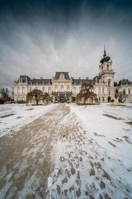 Festetics castle in Keszthely, Hungary at winter-stock-photo