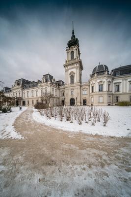 Festetics castle in Keszthely, Hungary at winter-stock-foto