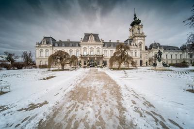 Festetics castle in Keszthely, Hungary at winter-stock-foto