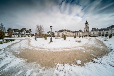 Festetics castle in Keszthely, Hungary at winter-stock-foto