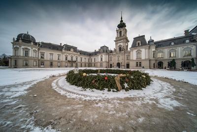 Festetics castle in Keszthely, Hungary at winter-stock-foto