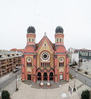 Aerial photo of Synagogue in Zalaegerszeg-stock-foto