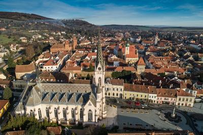 Aerial photo of beautiful Koszeg, Hungary-stock-photo