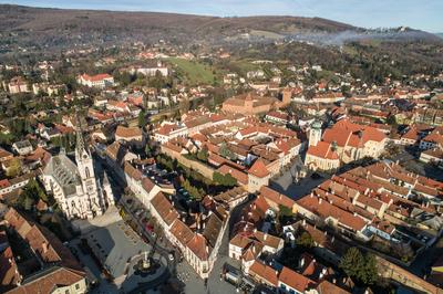 Aerial photo of beautiful Koszeg, Hungary-stock-photo