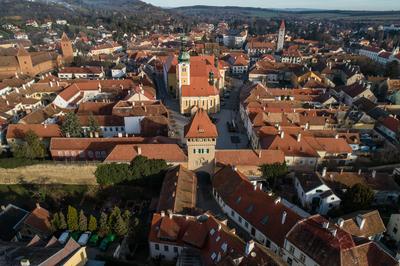 Aerial photo of beautiful Koszeg, Hungary-stock-photo