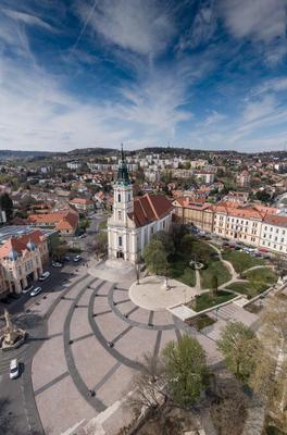 Bird eye view of Szekszard, Bela square-stock-foto