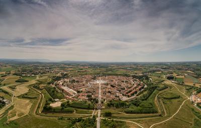 Palmanova city panoramic aerial view. Friuli Venezia Giulia, Italy.-stock-photo