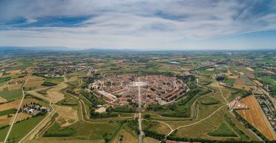 Palmanova city panoramic aerial view. Friuli Venezia Giulia, Italy.-stock-foto