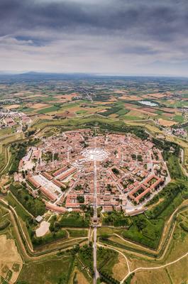 Palmanova city panoramic aerial view. Friuli Venezia Giulia, Italy.-stock-photo