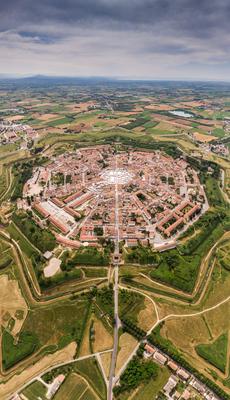 Palmanova city panoramic aerial view. Friuli Venezia Giulia, Italy.-stock-photo