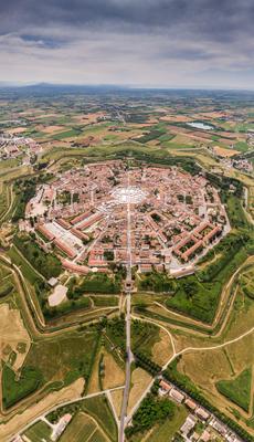 Palmanova city panoramic aerial view. Friuli Venezia Giulia, Italy.-stock-foto