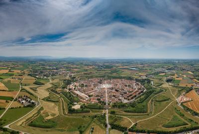 Palmanova city panoramic aerial view. Friuli Venezia Giulia, Italy.-stock-photo