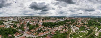 Panorama of Veszprem with cloudy sky-stock-foto