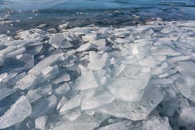 frozen lake Balaton with beautiful sky-stock-photo