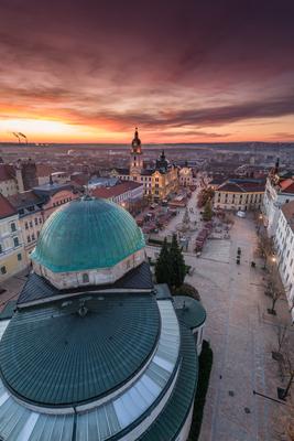Aerial photo of Advent in Pecs, Hungary-stock-foto