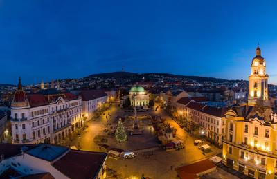 Aerial photo of Advent in Pecs, Hungary-stock-foto