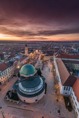 Aerial photo of Advent in Pecs, Hungary-stock-foto