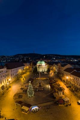 Aerial photo of Advent in Pecs, Hungary-stock-foto