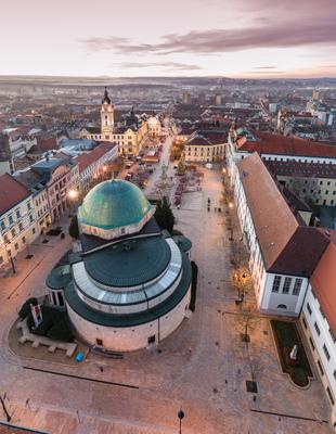 Aerial photo of Advent in Pecs, Hungary-stock-foto