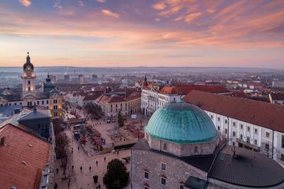 Aerial photo of Advent in Pecs, Hungary-stock-foto
