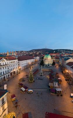 Aerial photo of Advent in Pecs, Hungary-stock-foto