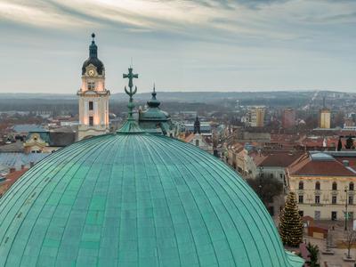 Aerial photo of Advent in Pecs, Hungary-stock-foto