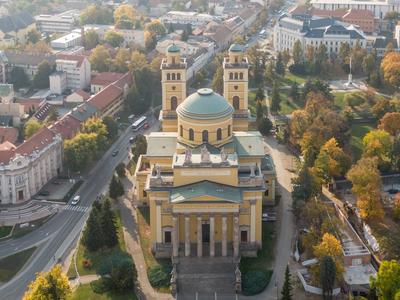 aerial photo of Basilica of St. John the Apostle-stock-photo