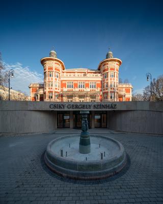 New theatre building in Kaposvar, Hungary, called Csiky Gergely Szinhaz-stock-photo