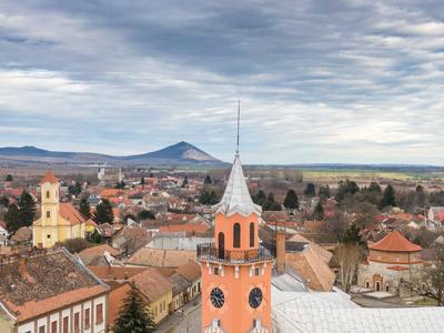 Town hall ins Siklos, Hungary-stock-foto