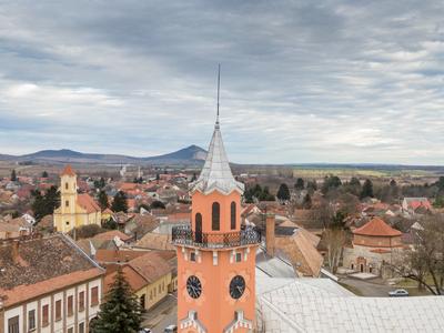 Town hall ins Siklos, Hungary-stock-photo