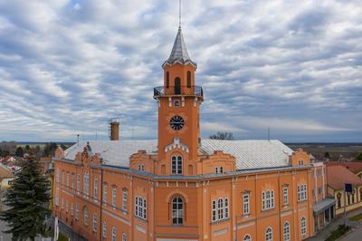 Town hall ins Siklos, Hungary-stock-foto
