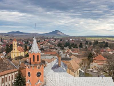 Town hall ins Siklos, Hungary-stock-foto
