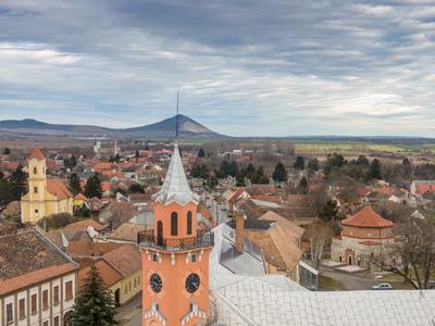 Town hall ins Siklos, Hungary-stock-foto