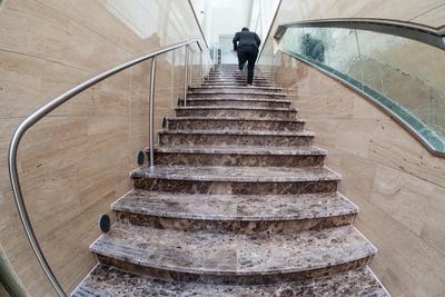 interior of modern marble stairs-stock-foto