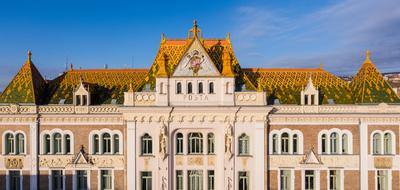 beautiful post palace in Pecs, Hungary-stock-foto