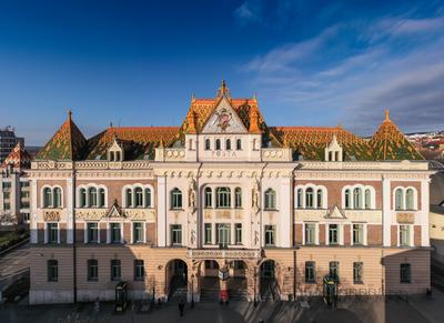 beautiful post palace in Pecs, Hungary-stock-foto