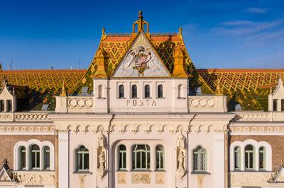 beautiful post palace in Pecs, Hungary-stock-foto