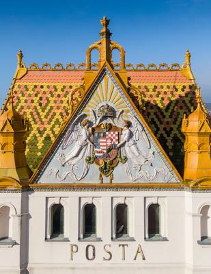 beautiful post palace in Pecs, Hungary-stock-foto