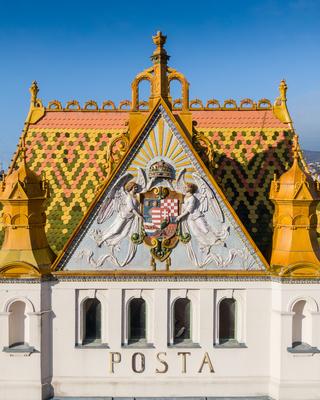 beautiful post palace in Pecs, Hungary-stock-foto