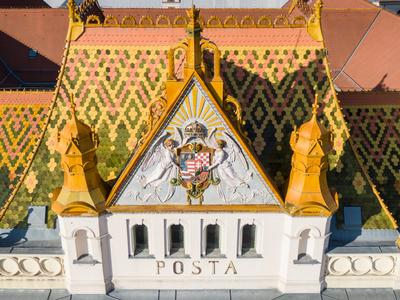 beautiful post palace in Pecs, Hungary-stock-foto