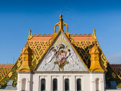 beautiful post palace in Pecs, Hungary-stock-foto